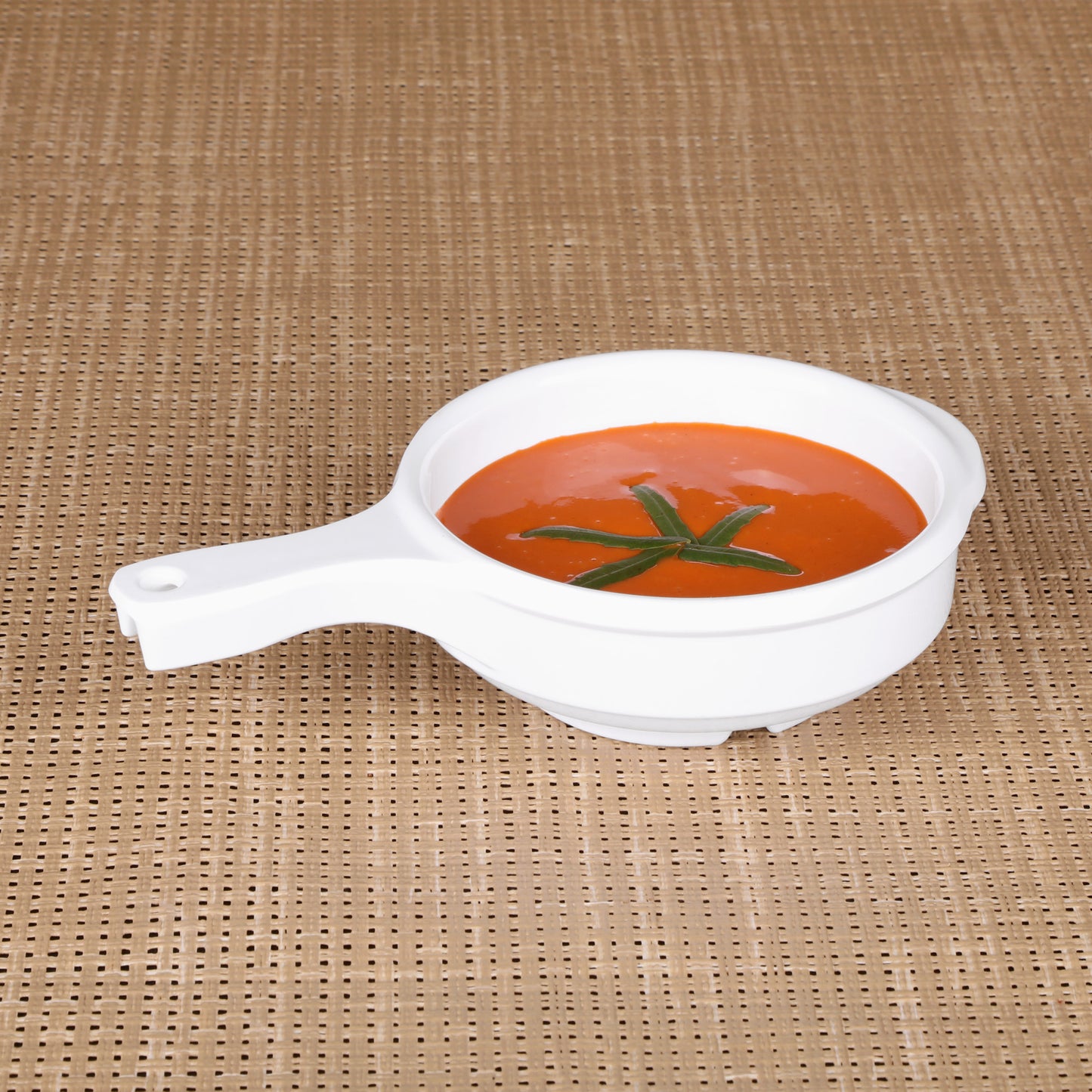 Melamine Bowl w/ Handle - White