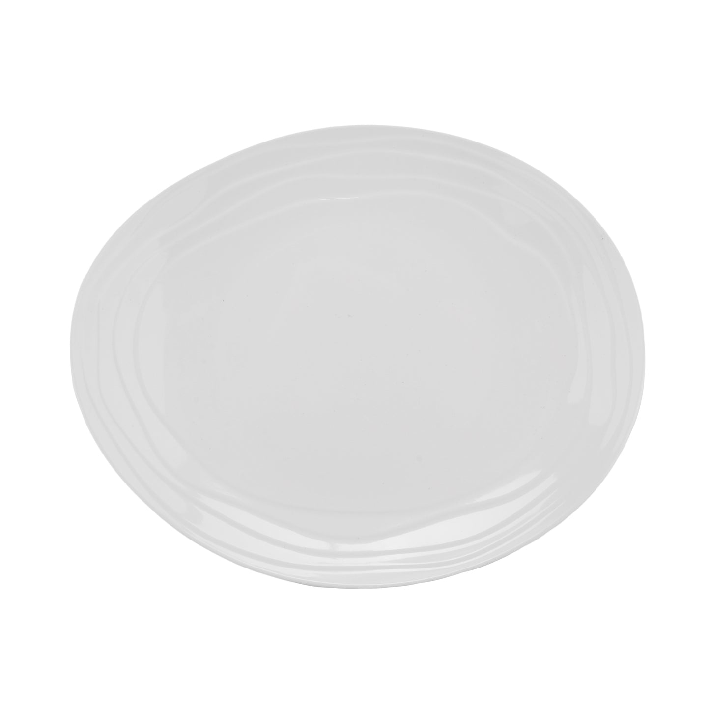 11.5" x 9.75" Melamine Textured Rim Oval Coupe Platter (Set of 4 ea.)