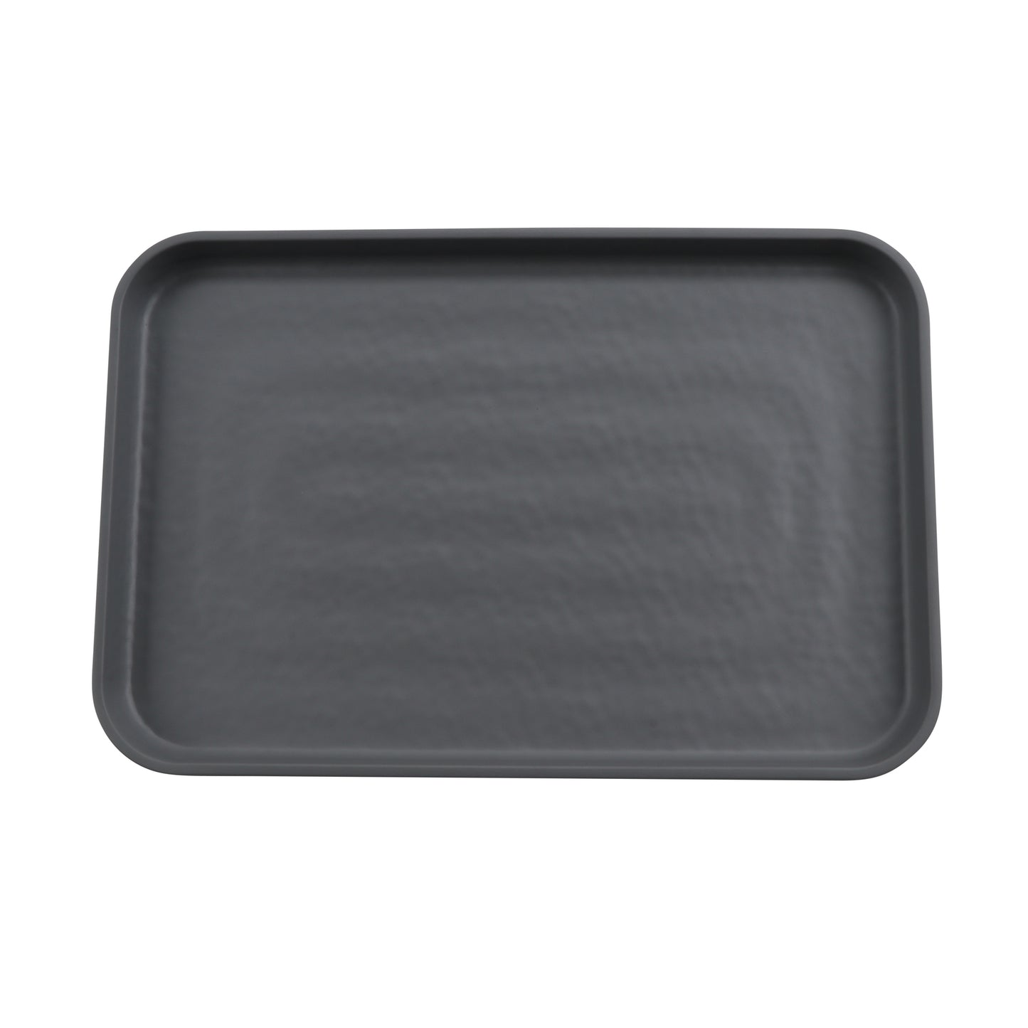 12" x 8" Melamine Rectangular Plate, Gray Matte inside/ Black Matte outside, GET. Roca. (12 Pack)