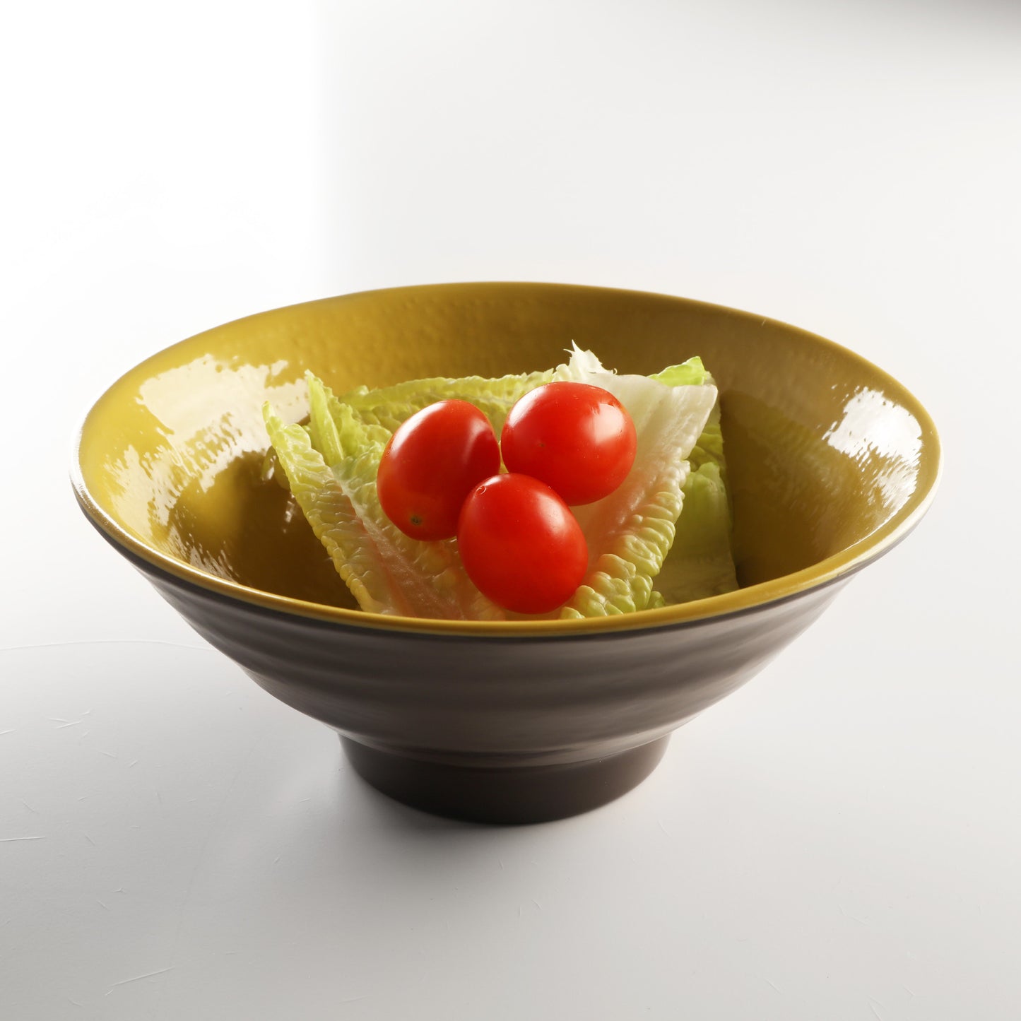 Melamine Bowl - Aubergine Matte Finish Outside/Olive Oil Gloss Finish Inside