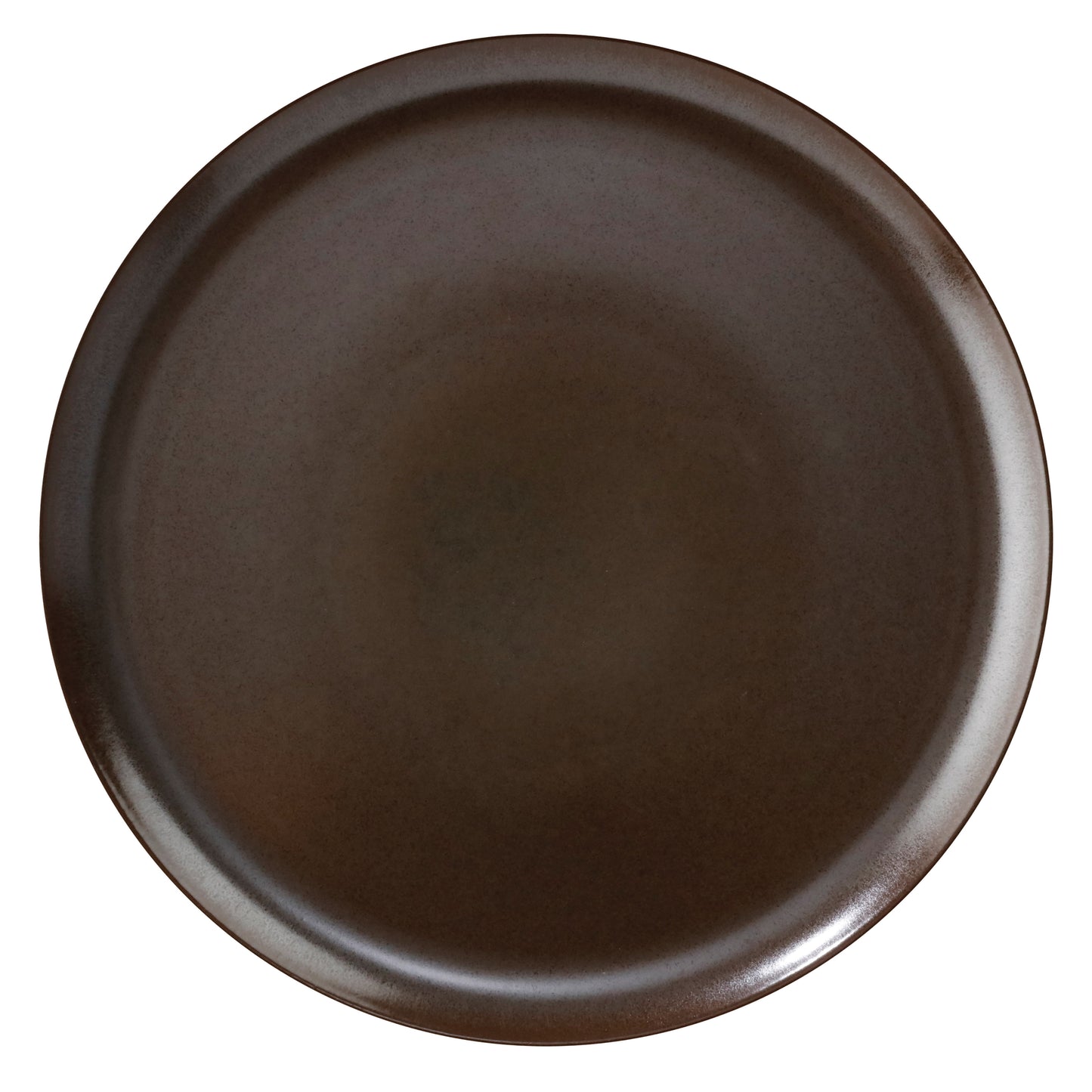 9" Brown Reactive Glaze Porcelain Coupe Plate, Corona Cosmos Mercury (12 Pack)
