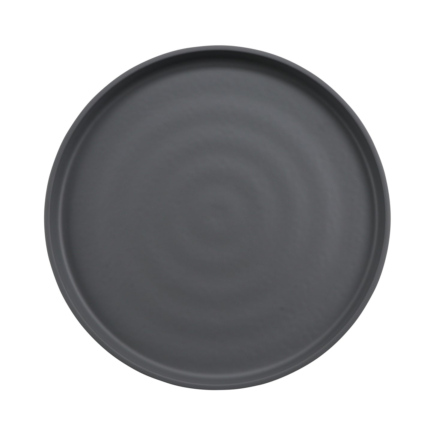 11" Round Melamine Dinner plate, Gray Matte inside/ Black Matte outside, GET. Roca. (12 Pack)