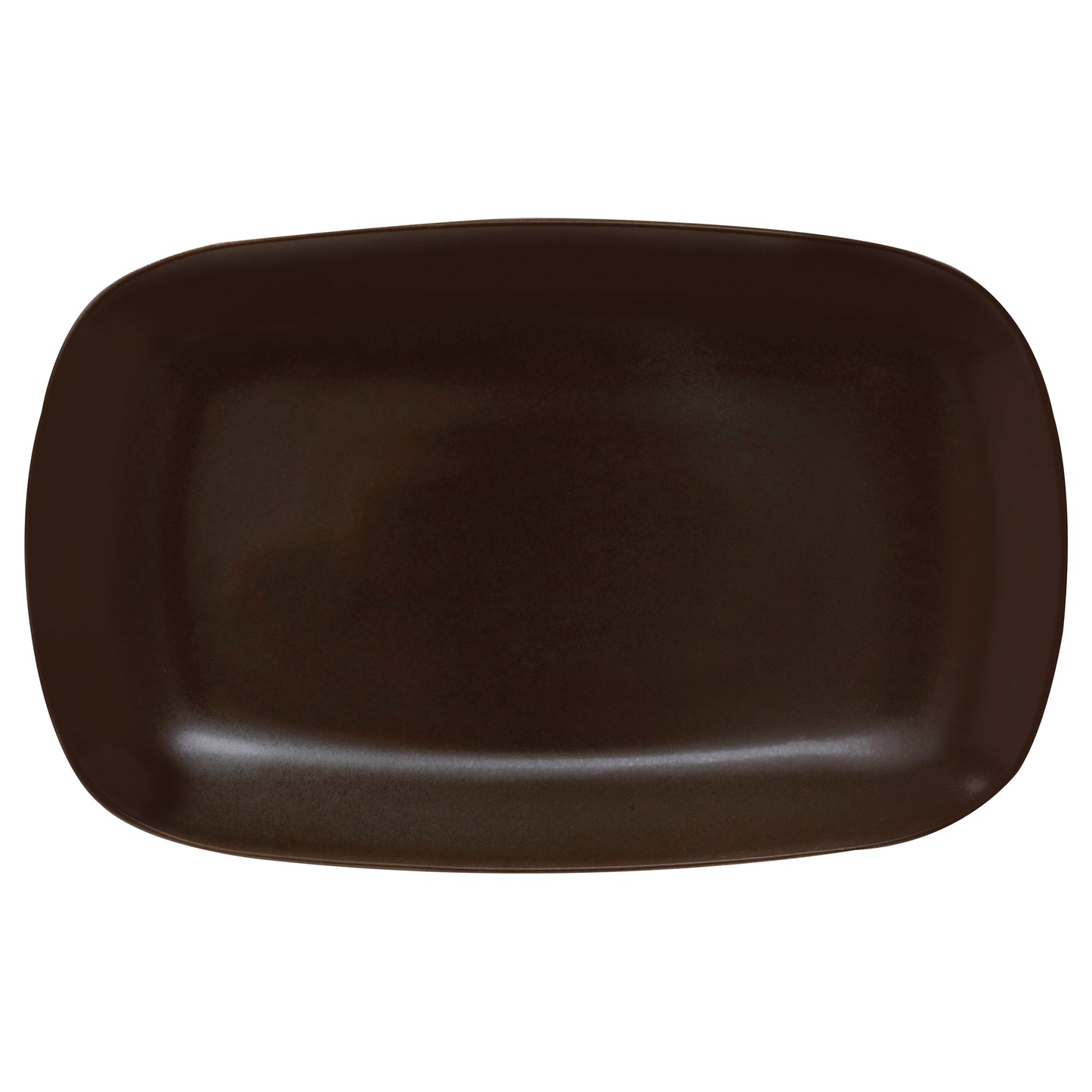 13 2/5" x 8 1/4" Brown Reactive Glaze Porcelain Coupe Platter, Corona Cosmos Mercury (12 Pack)
