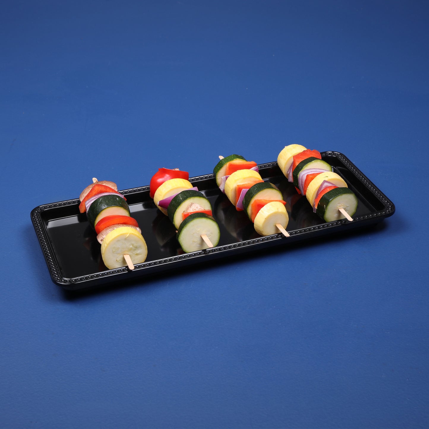 Melamine Rectangular Beaded Edge Tray - Black