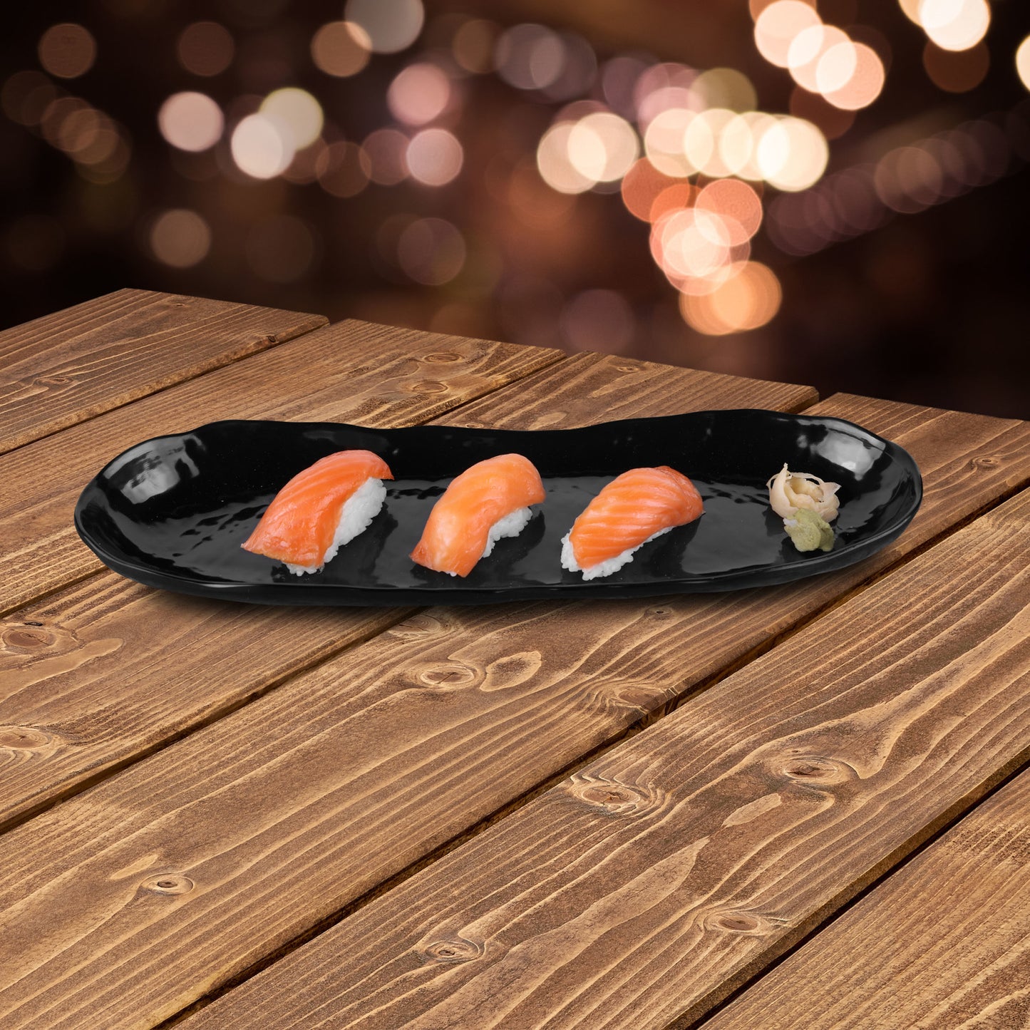 Melamine Uneven Edge Tray - Black