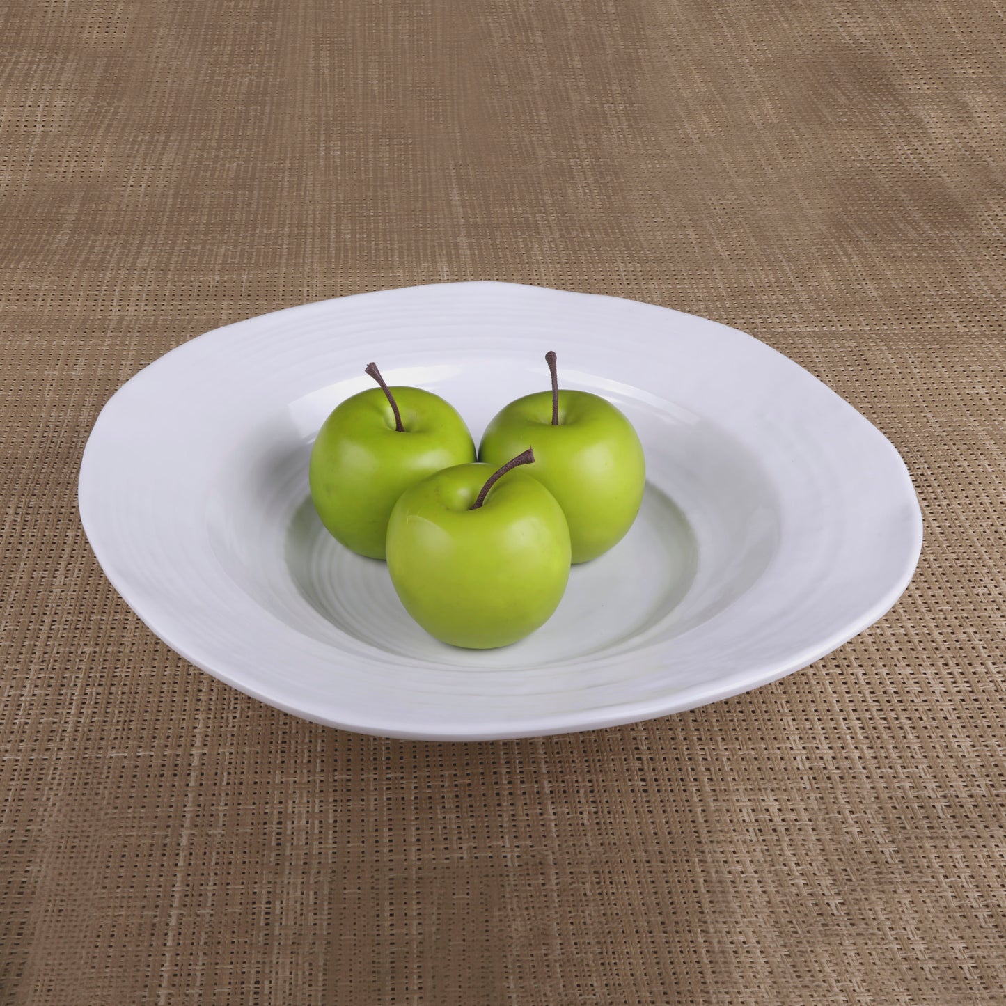 Melamine Irregular Round Serving Bowl - White