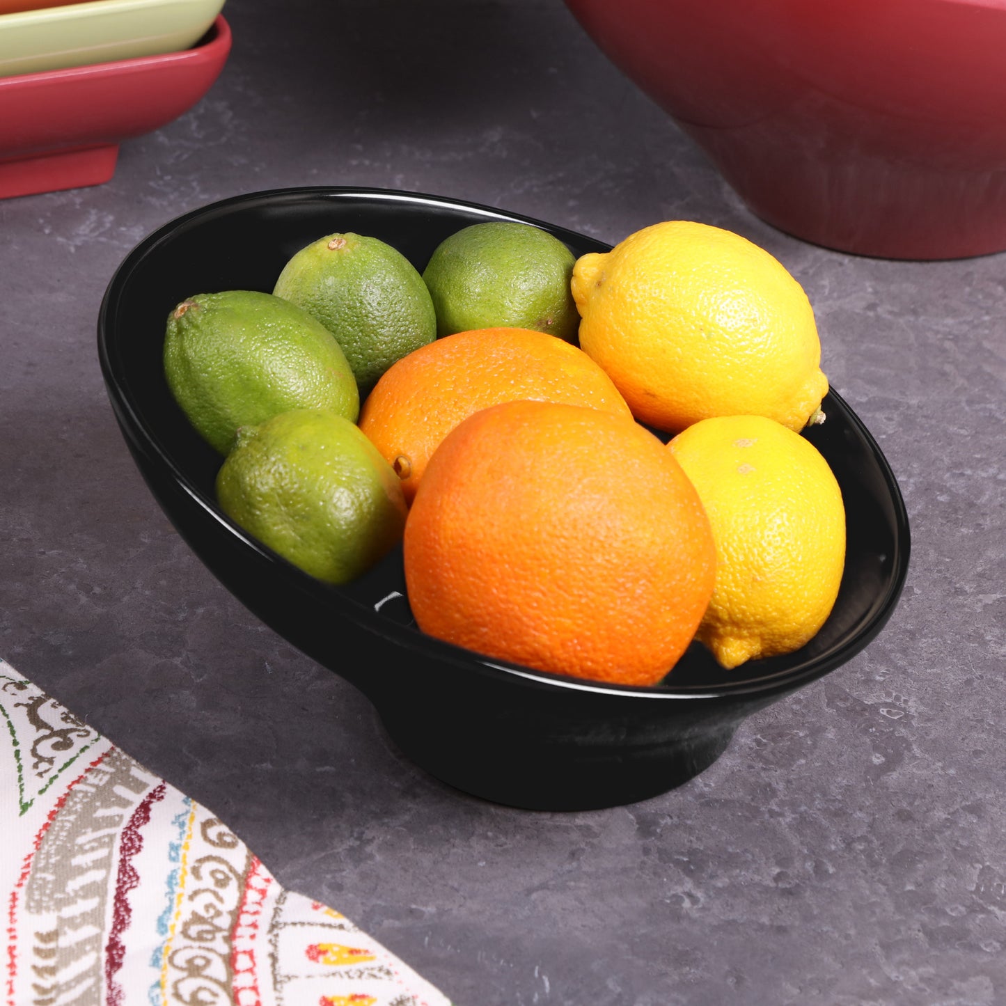 Melamine Round Bowl - Black