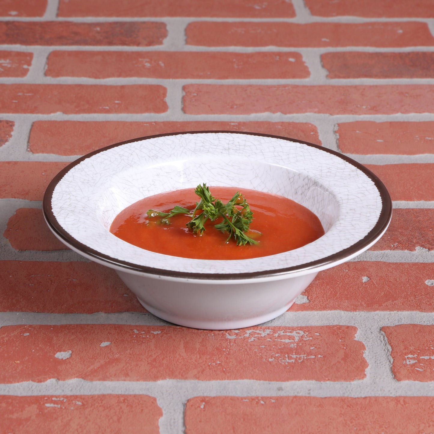 Melamine Round Crackle Bowl - White