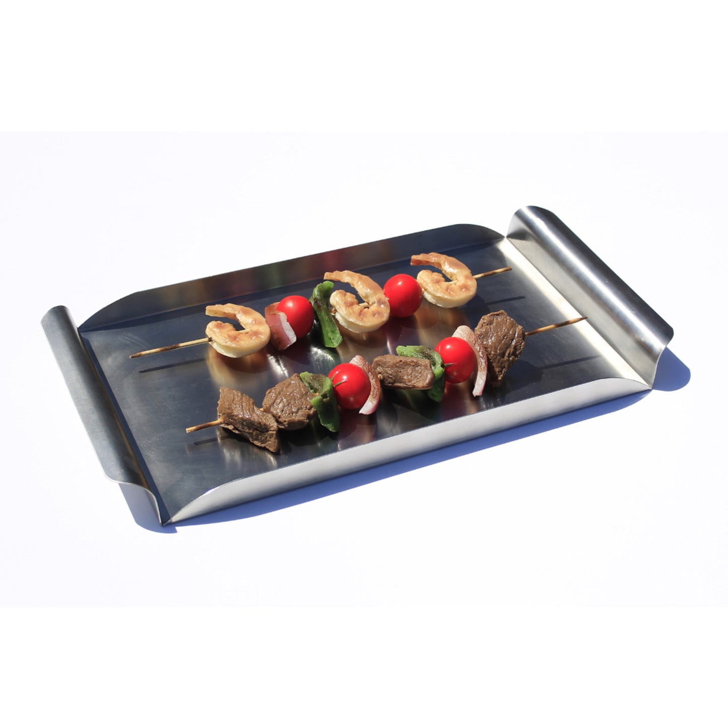 16.25" x 8.25" Stainless Steel Rectangular Tray w/ Brushed