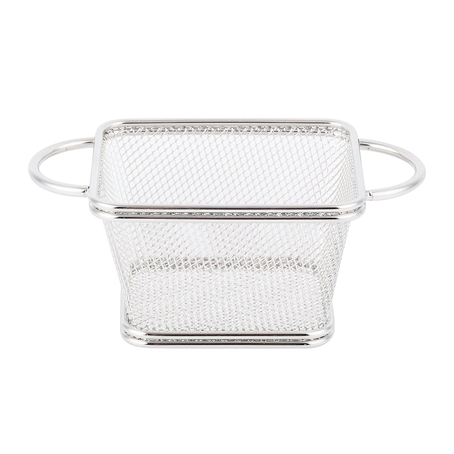 Stainless Steel Fryer Serving Basket with Round Handles