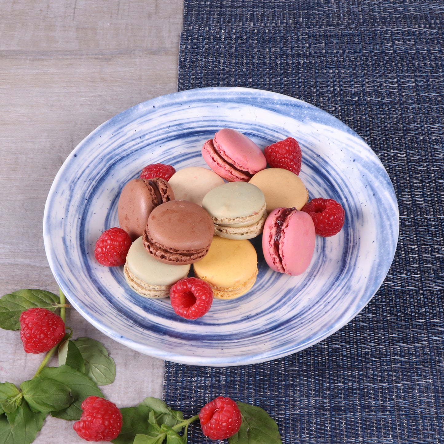 Melamine Round Plate - Navy Design