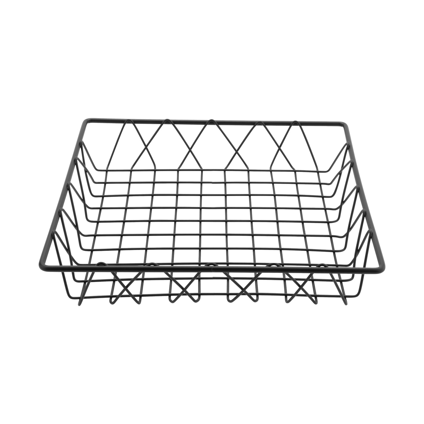 12" Black Square Wire Basket, 2" Deep (fits IR-703B, IR-704
