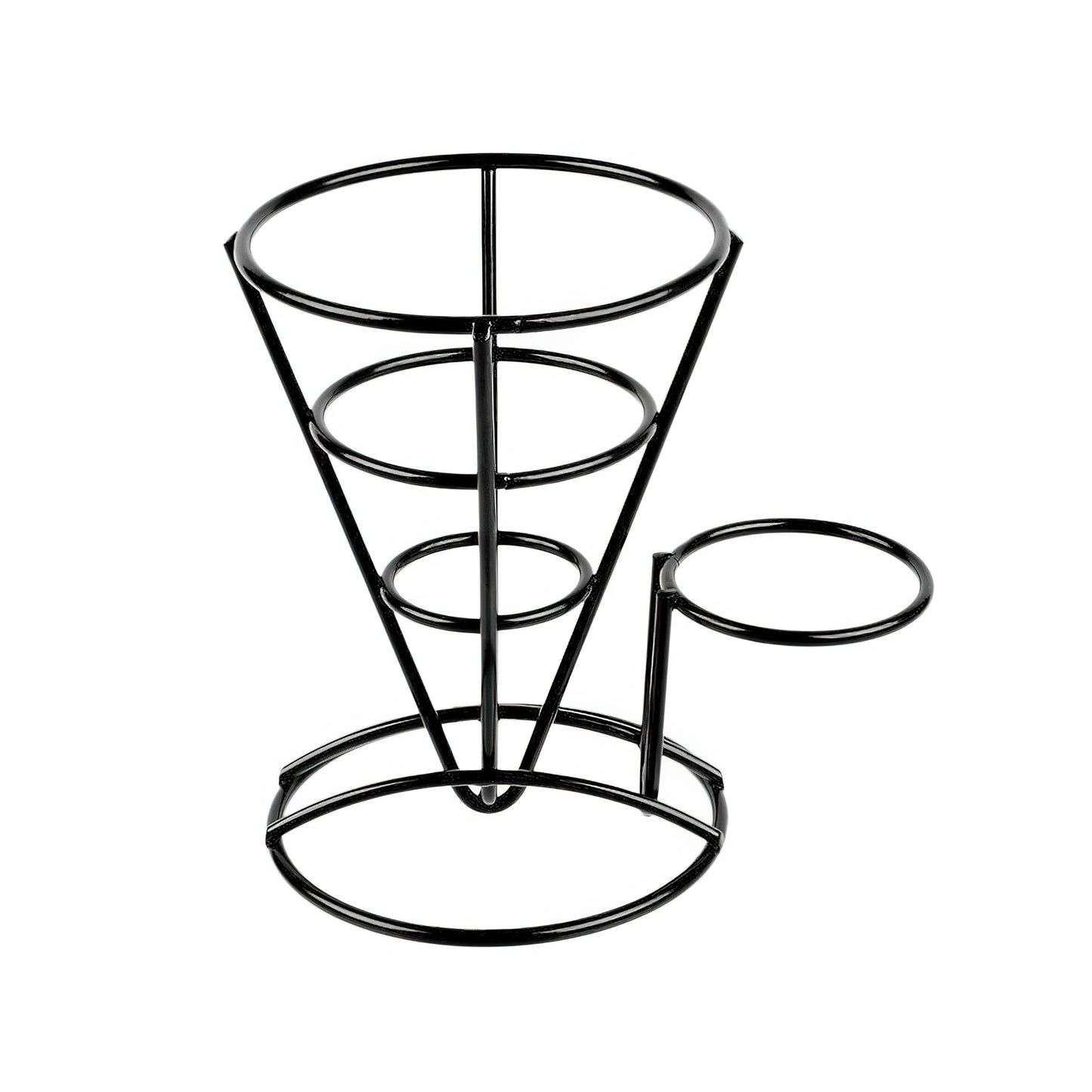 Metal Cone French Fry Holder with Sauce Cup Holder
