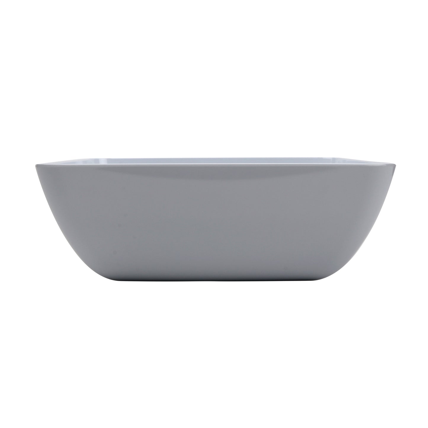 14 qt. Melamine, White, Square Large Display Bowl with Rounded Corners, (14.1 qt. rim-full), 4.75" Deep, G.E.T. Midtown