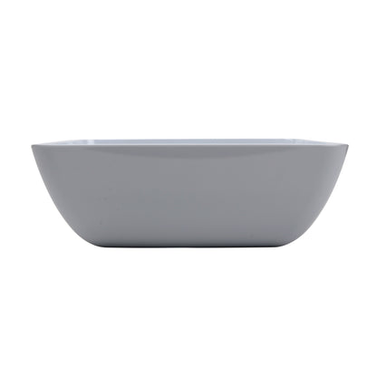 14 qt. Melamine, White, Square Large Display Bowl with Rounded Corners, (14.1 qt. rim-full), 4.75" Deep, G.E.T. Midtown