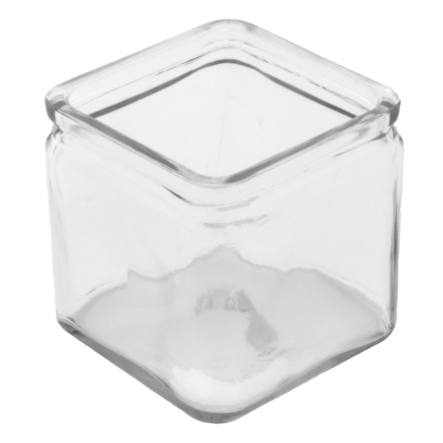 20oz Square Glass Jar 4" x 4" x 4", (26 Rim-Full) Urban Renewal, GET