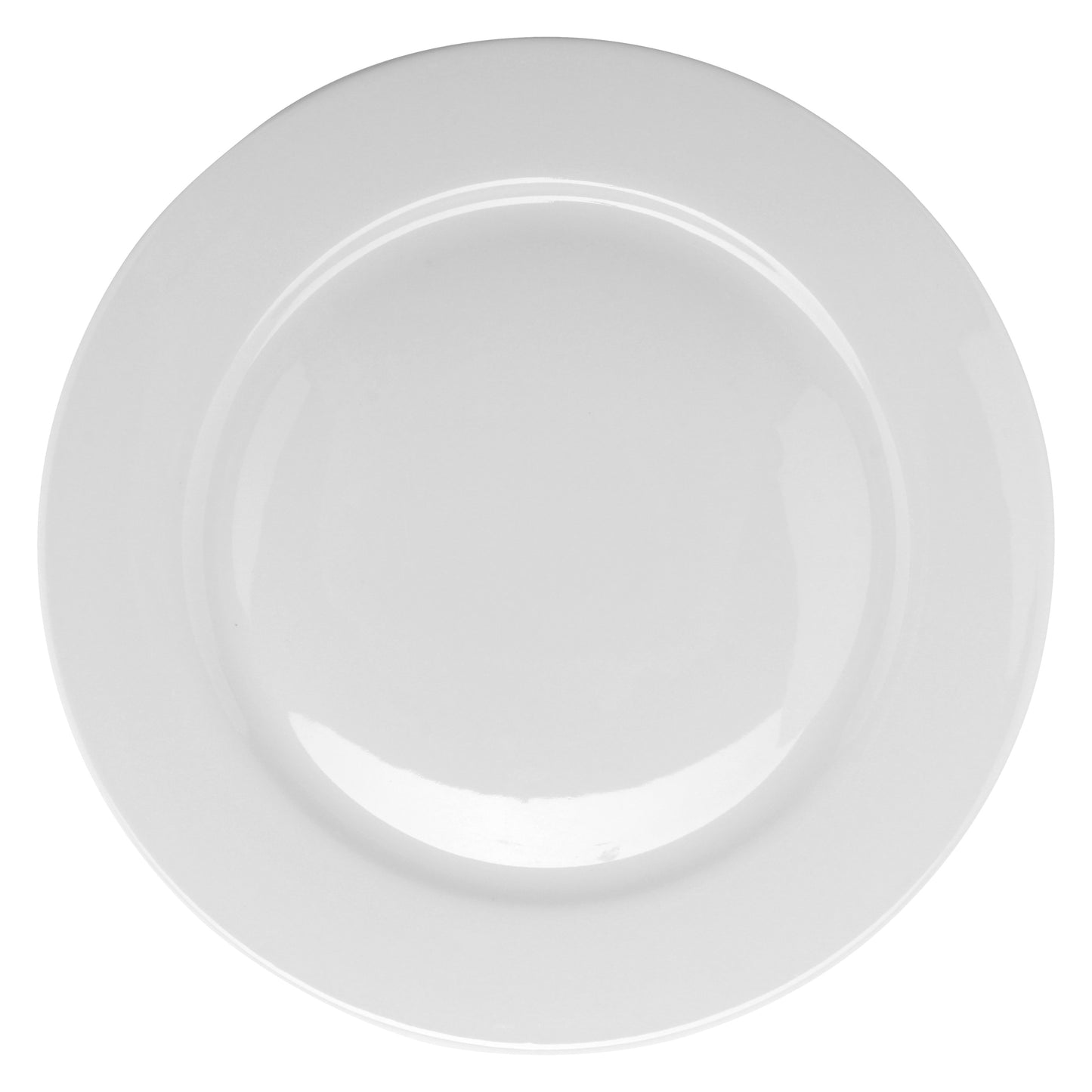 11" Bright White Porcelain Rolled Edge Plate, Corona Actualite (12 Pack)