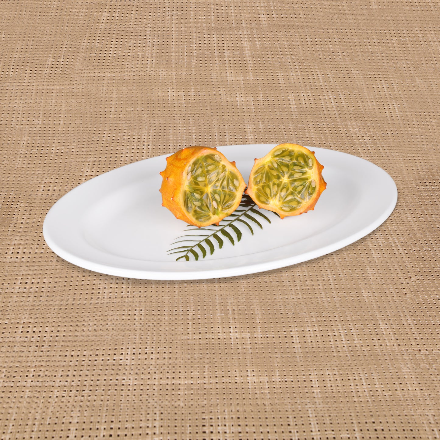 Melamine Oval Rim Platter - White