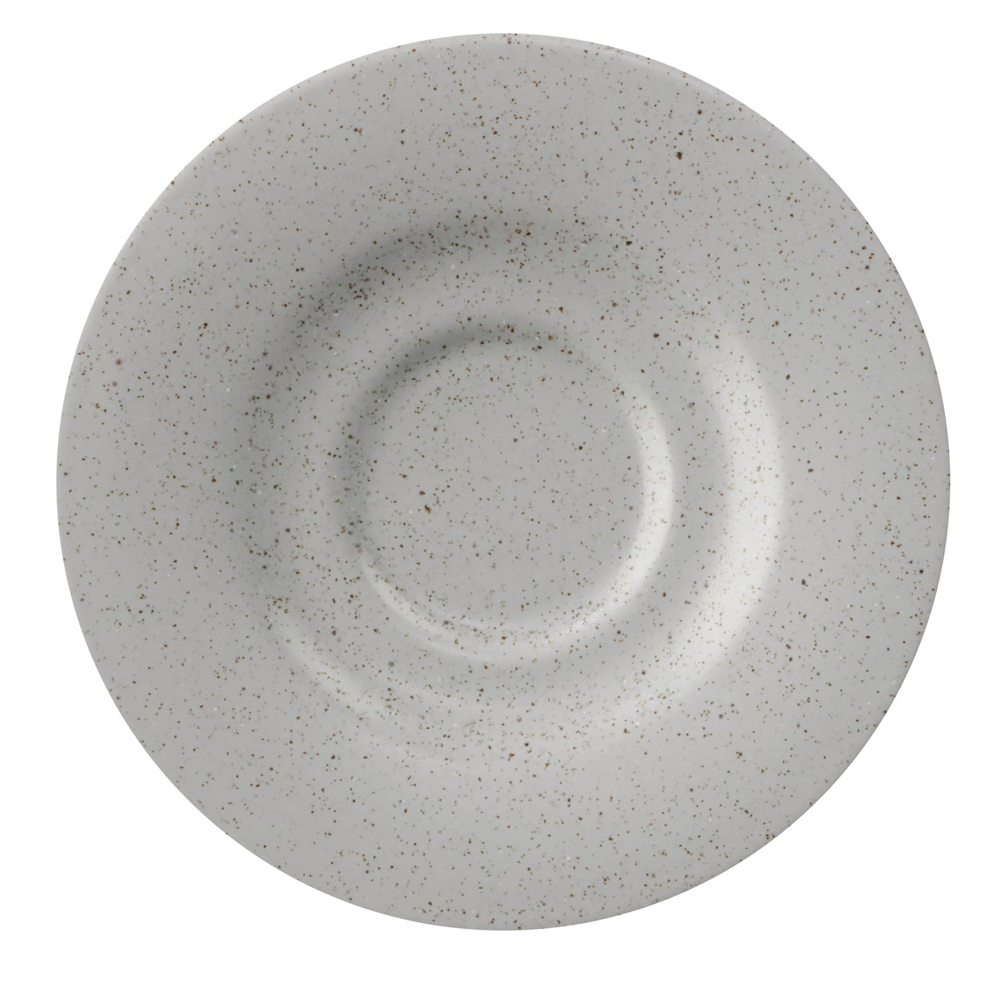 6 1/2" Speckled Grey Reactive Glaze Porcelain Tea/Bouillon Saucer, Corona Cosmos Moon (12 Pack)