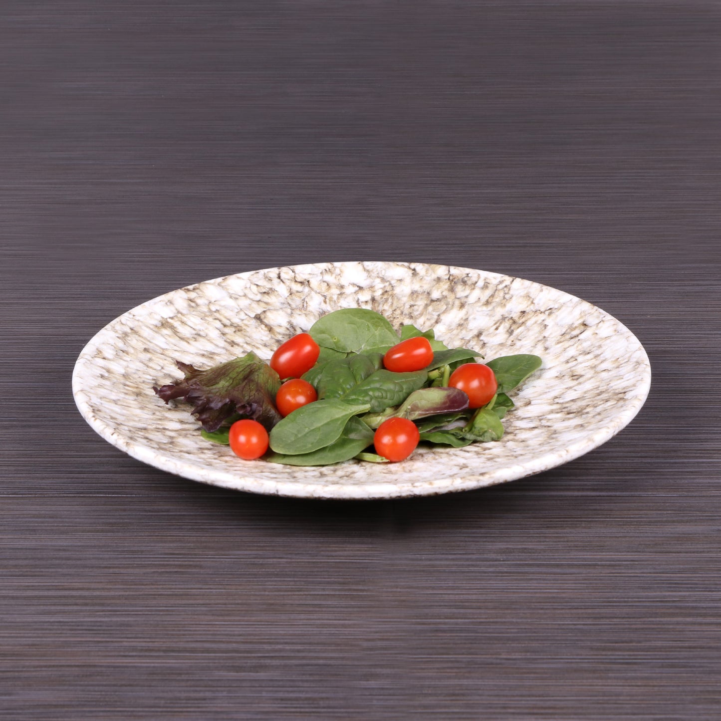 Melamine Round Plate - Brown Marble