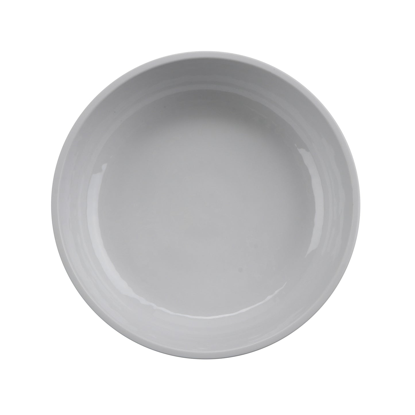 7" Low Street - 24 oz Melamine Bowl, (30 oz Rim Full) Glossy White inside/ Gray Matte outside, GET. Roca. (12 Pack)