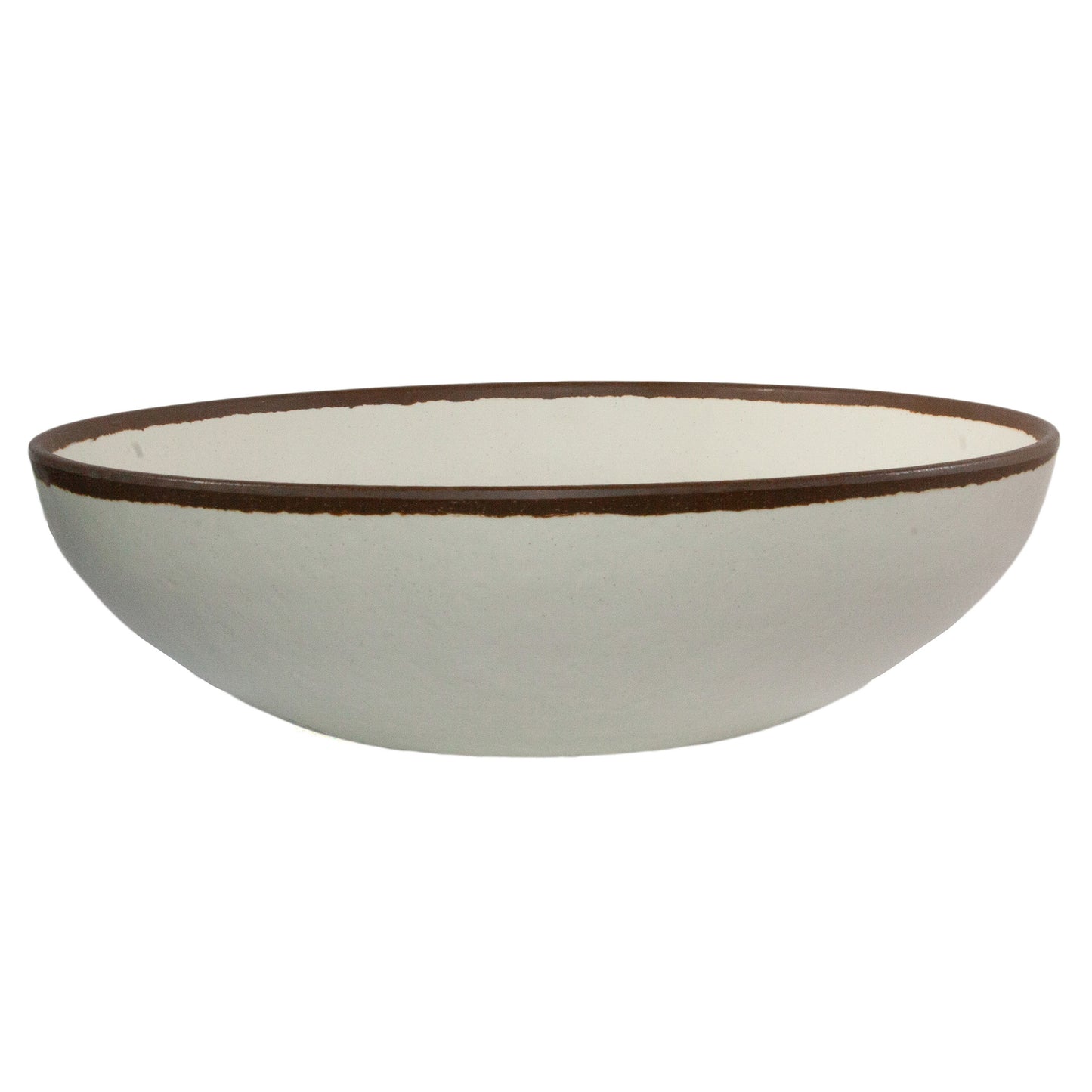 10 qt. Cream, Melamine, Large Display Bowl, (11 qt. rim-full), 16.5" Top Dia., 4.5" Deep, G.E.T. Pottery Market Glazed