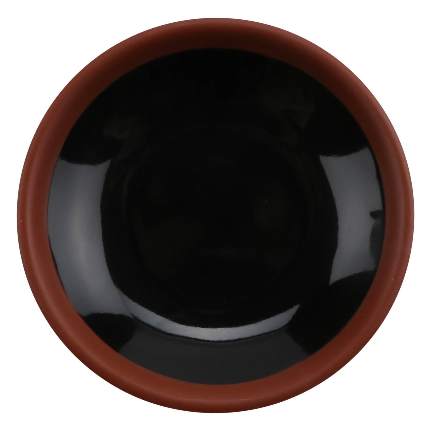 1 oz balance shiny black/matte terra cotta round melamine ramekin, 3.5"L x 3.5"W x 0.5"H, GET, cheforward