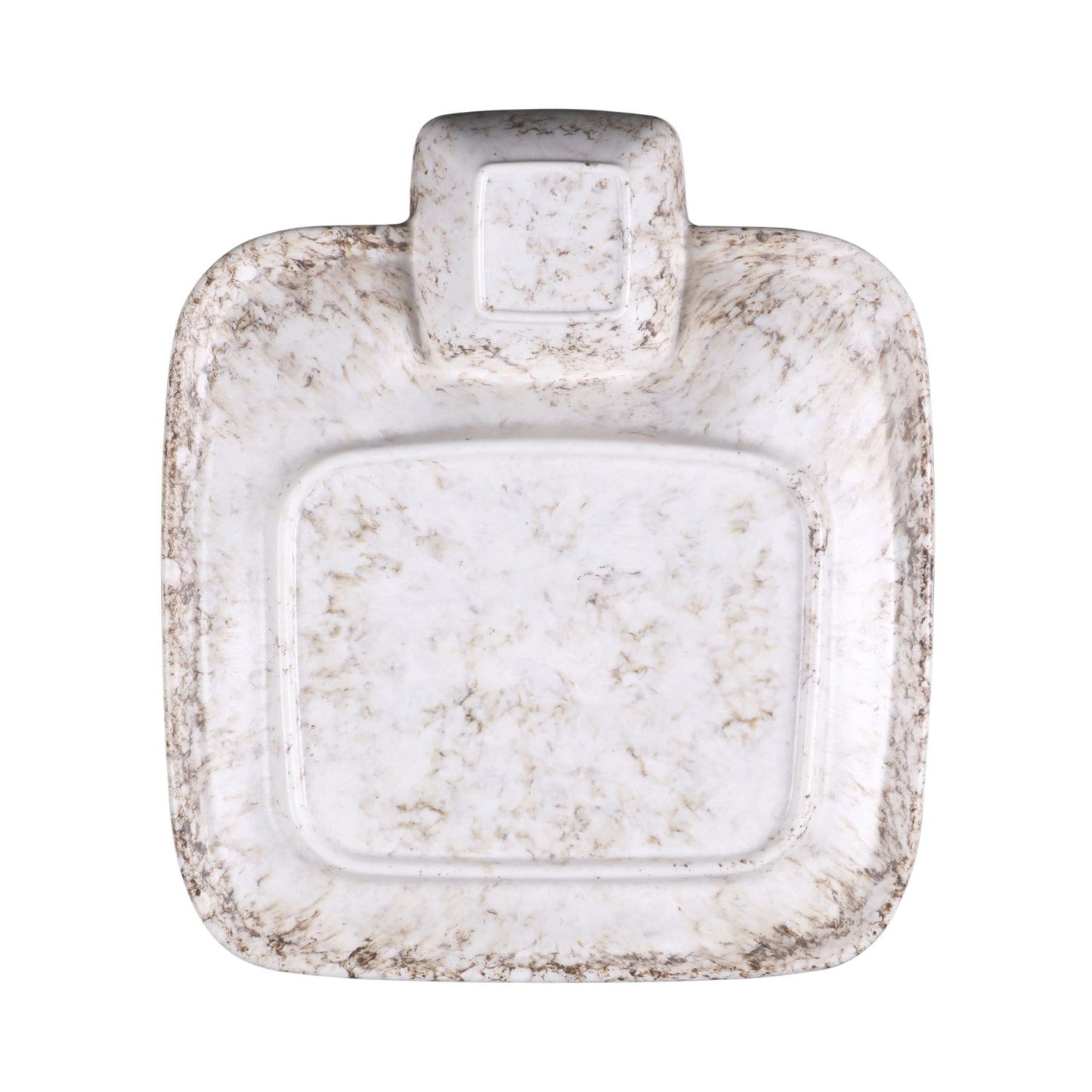 Melamine Round Chip & Dip Plate - Brown Marble