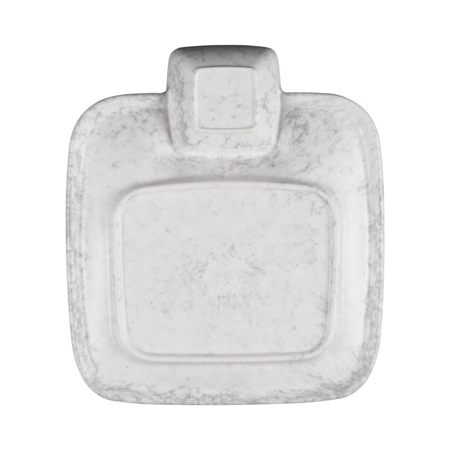 Melamine Round Chip & Dip Plate - Gray Marble