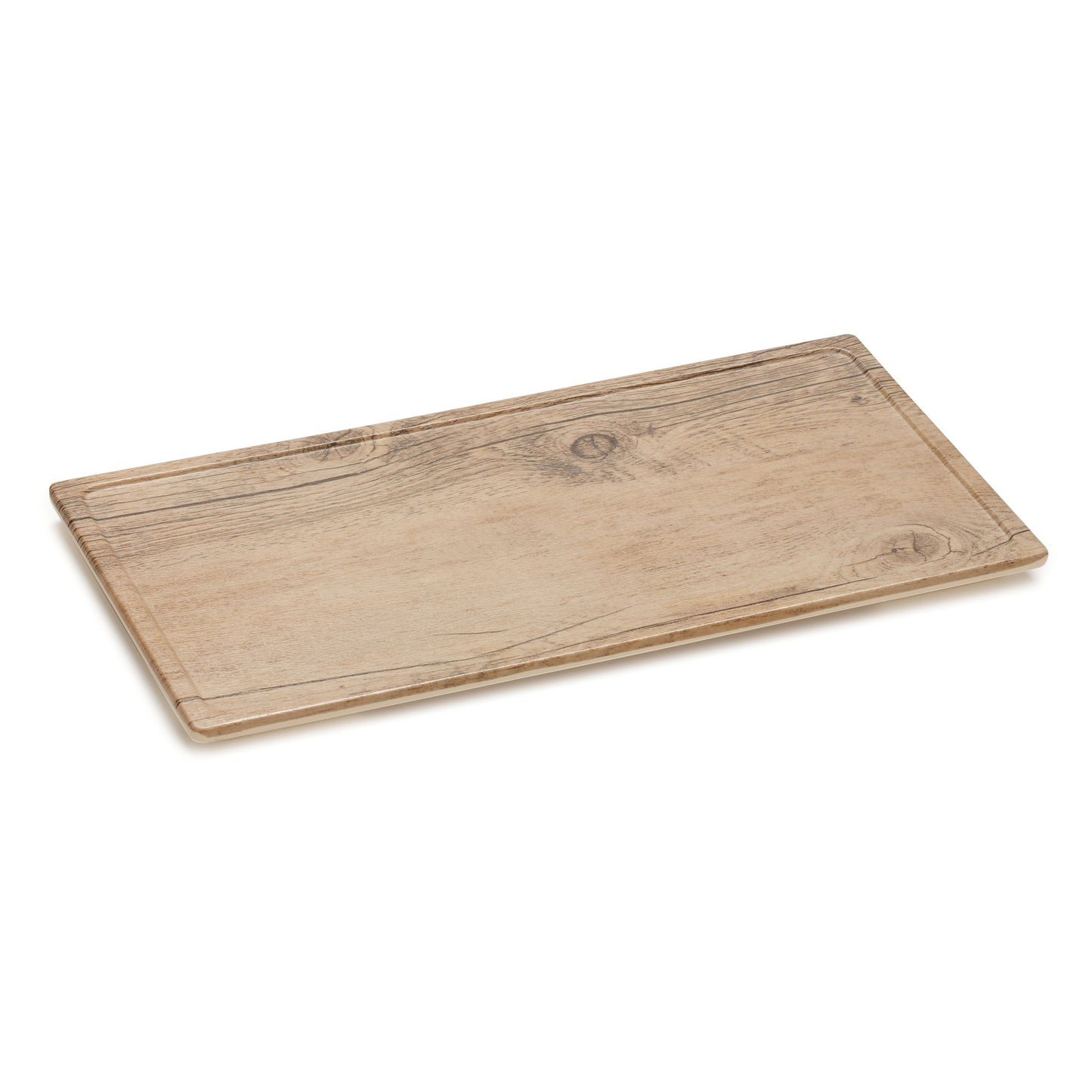 Melamine Faux Oak Wood Display with Foot & Ridge