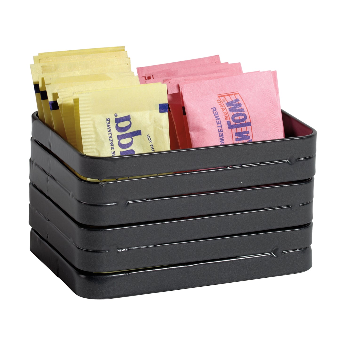 3.5" x 2.5" Rectangular Metal Gray Wire Sugar Caddy