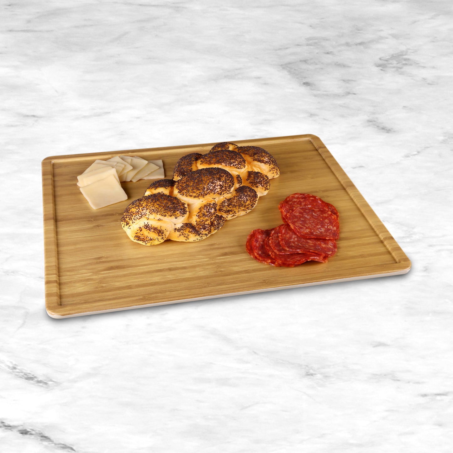 Melamine Rectangular Serving Board - Bamboo