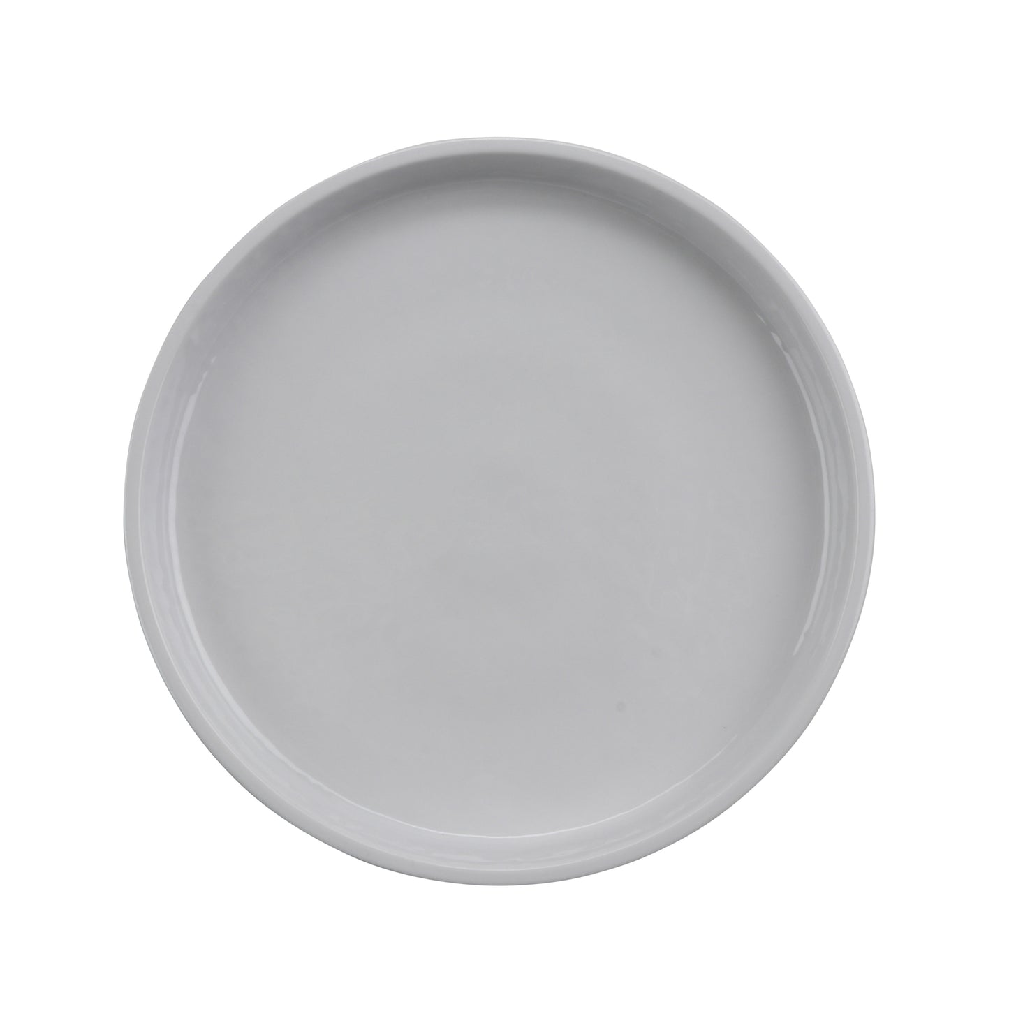 7" Round Edged Melamine Dinner plate, Glossy White inside/ Gray Matte outside, GET. Roca. (12 Pack)