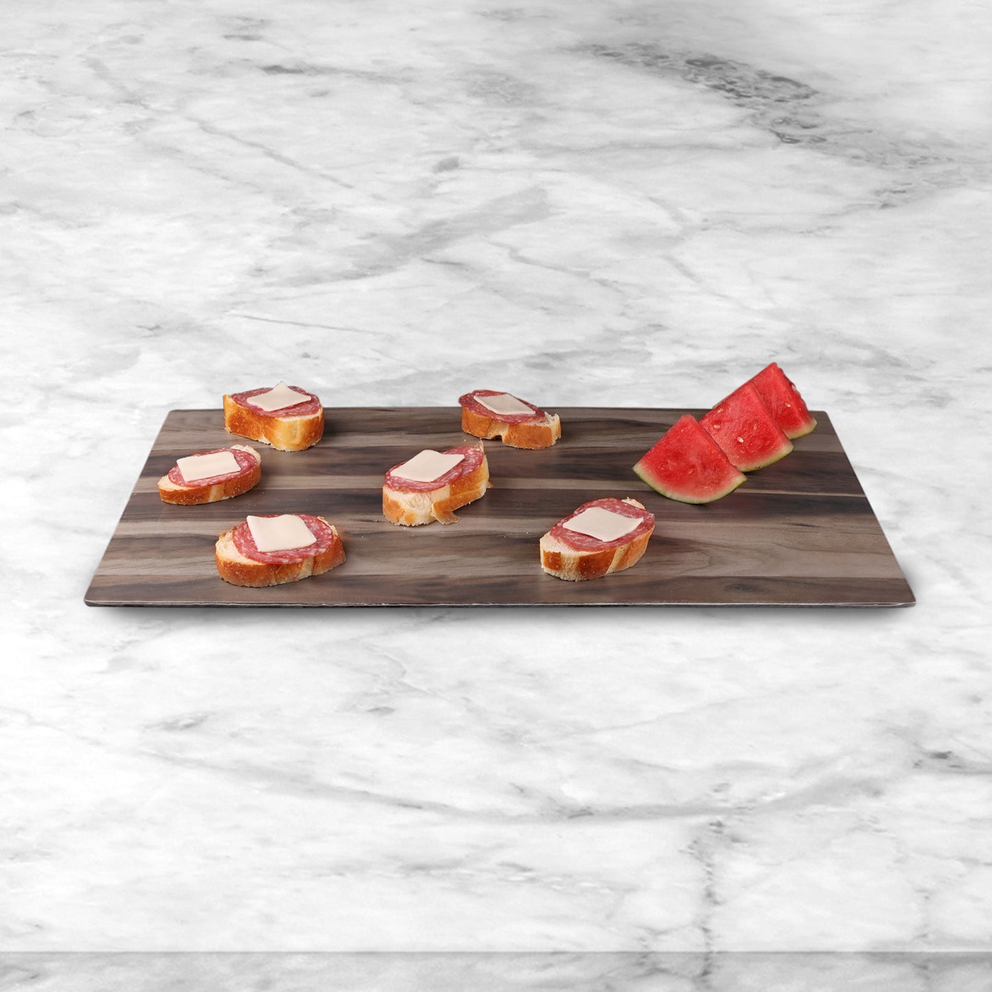 Melamine Rectangular Faux Wood - Hickory Wood
