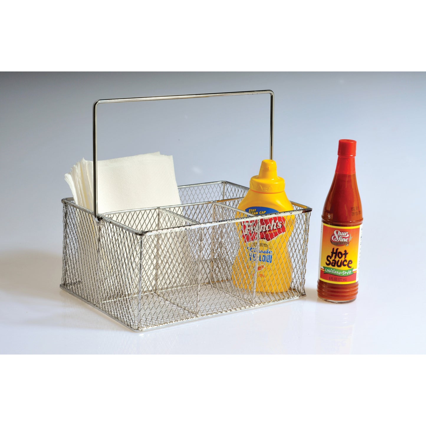 9.375" x 6.875 Mesh Wire Flatware Basket, 4.5" Deep