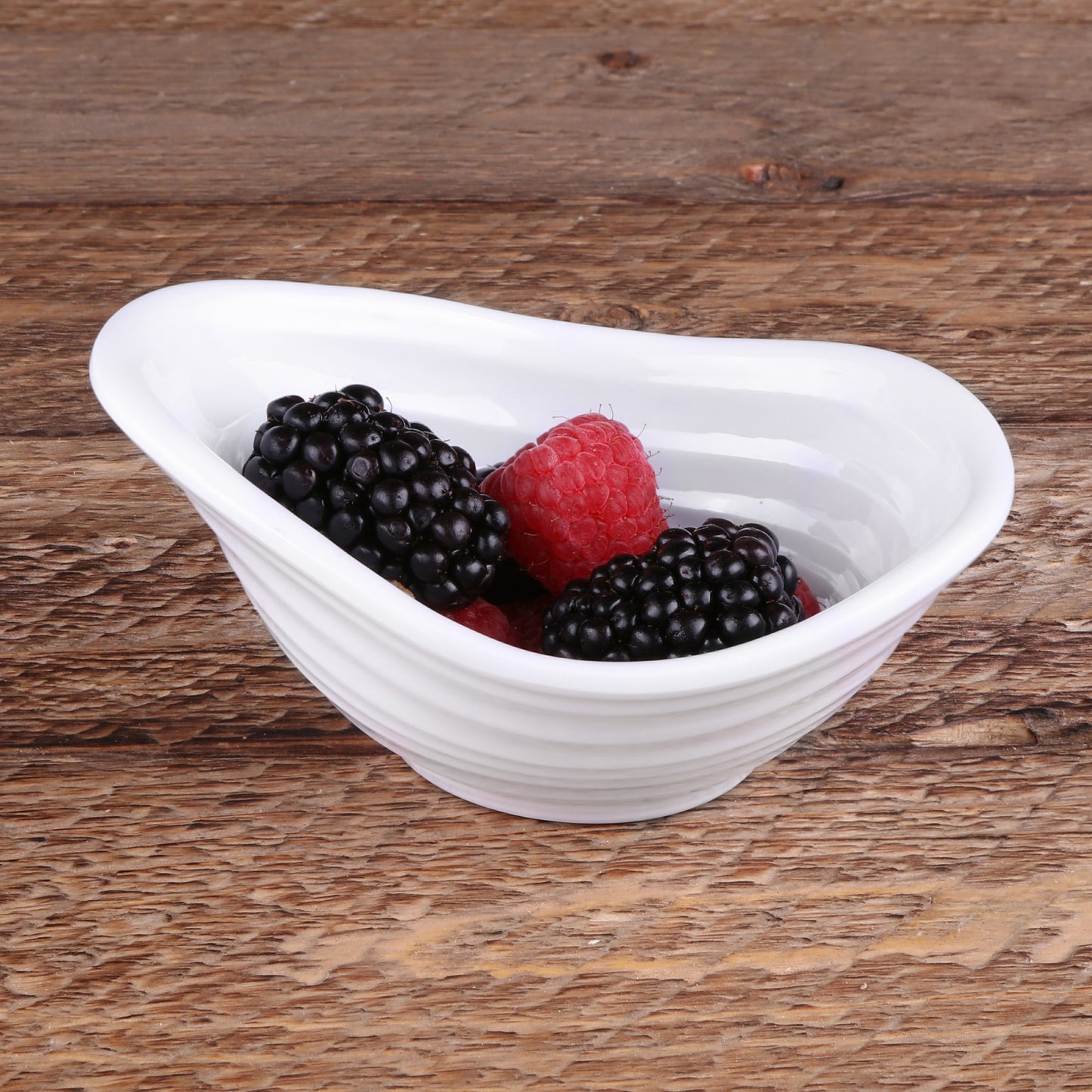 Melamine Oblong Swirl Sauce Dish - White