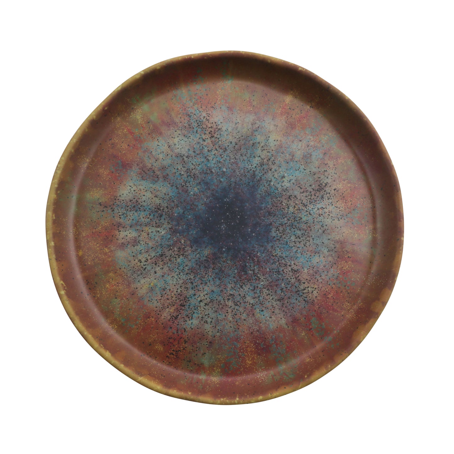 10" savor clay azul iris round melamine plate, 10"L x 10"W x 1"H, GET, cheforward