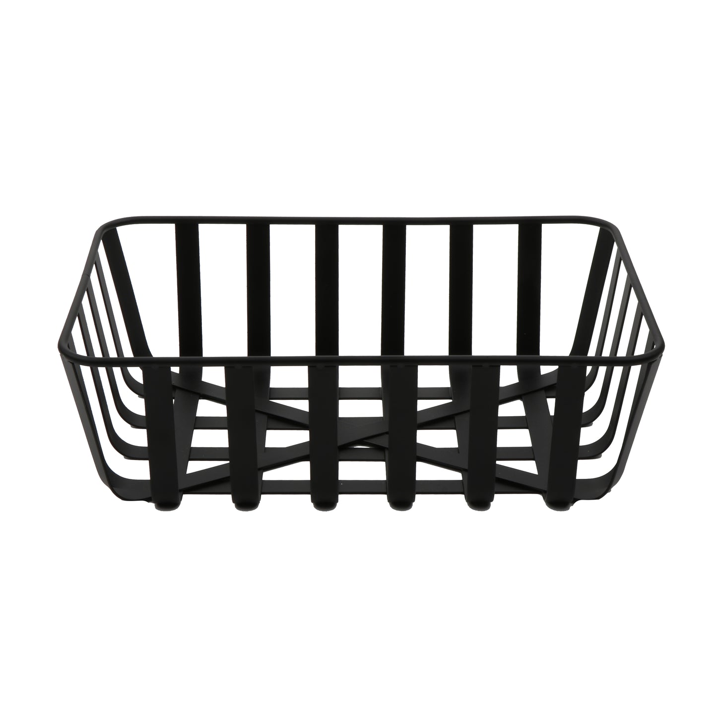 11.75" L x 8" W x 4" H, Black, Iron Powder Coated, Rectangular Basket, (3.75" Deep), G.E.T Harvest Baskets