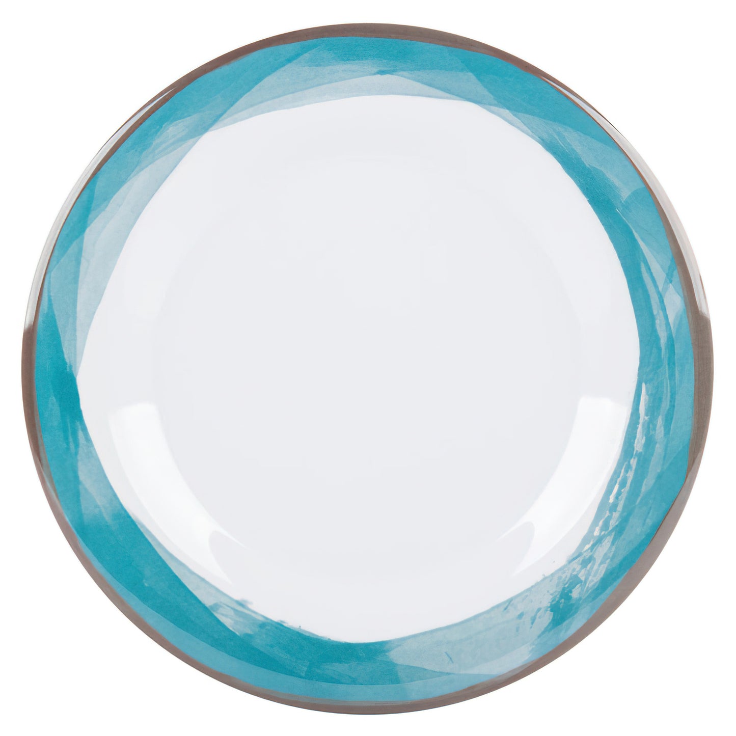 10.5" Wide Rim Plate, Diamond White Base Color (Set of 4 ea.)
