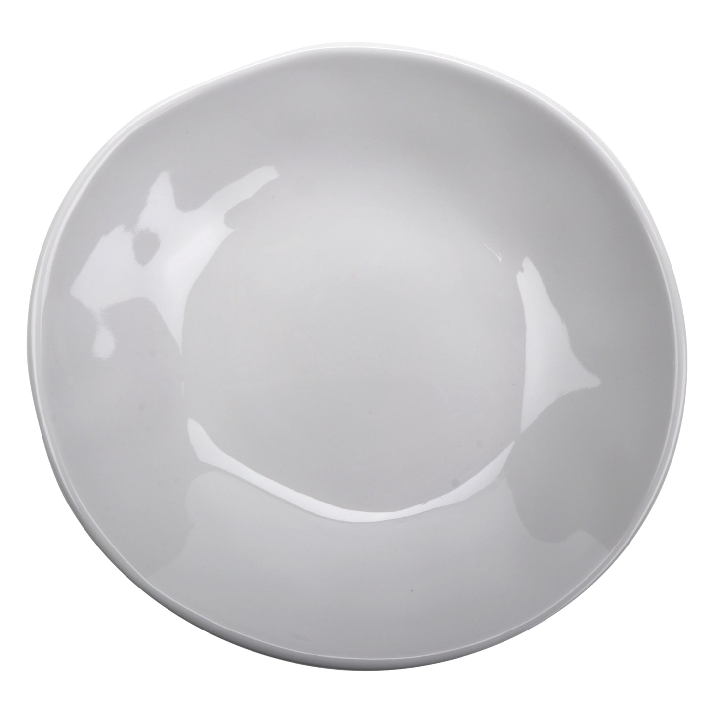 1.3 qt. Melamine, Irregular Bowl, (1.4 qt. rim-full), 10" Top Dia., 1.75'' Deep, G.E.T. Arctic Mill (12 Pack)