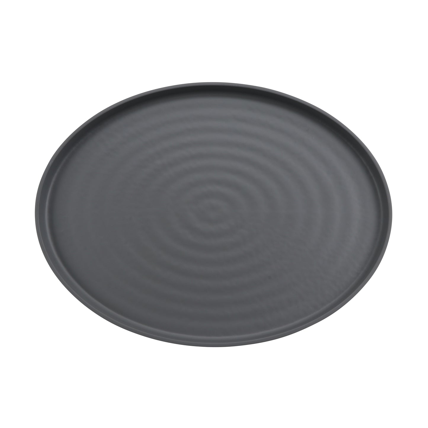 16" x 12" Melamine Oval Platter, Gray Matte inside/ Black Matte outside, GET. Roca.