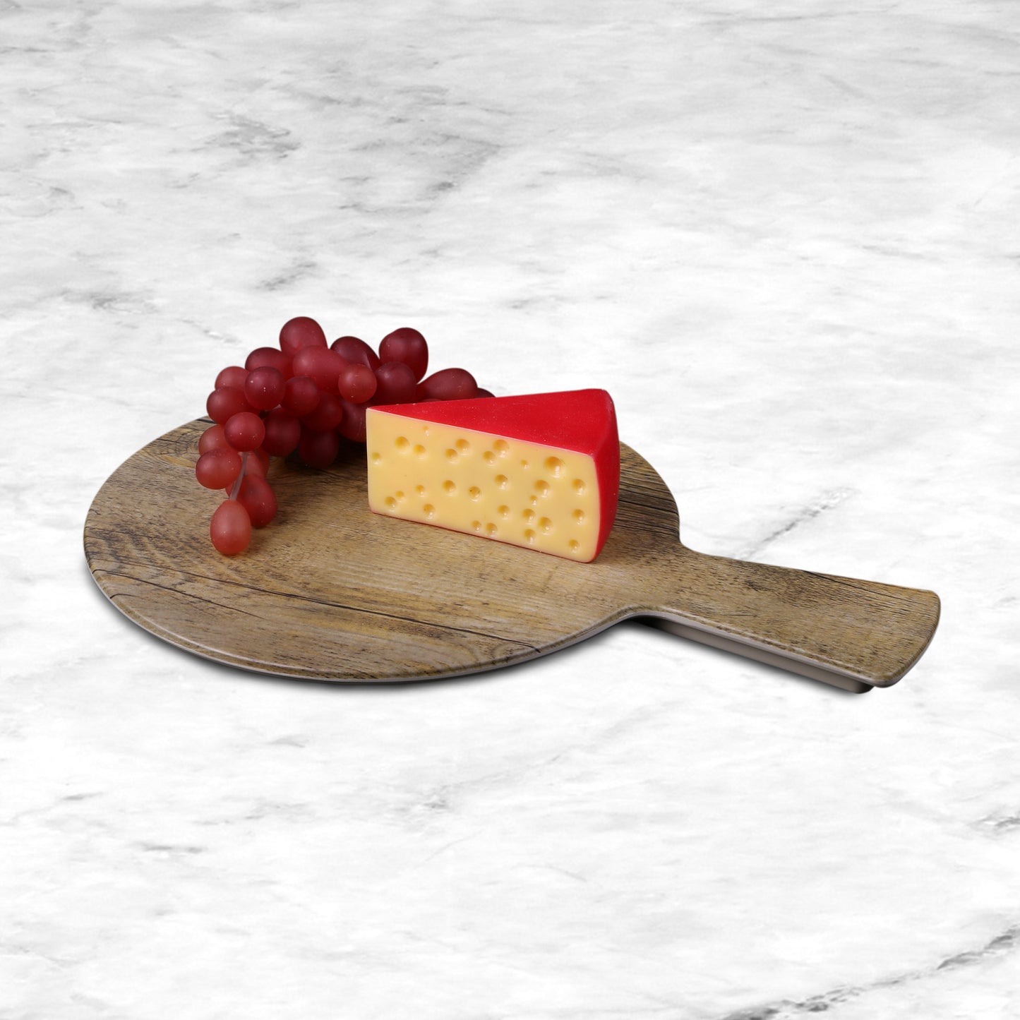 Melamine Round Serving Board - Bamboo