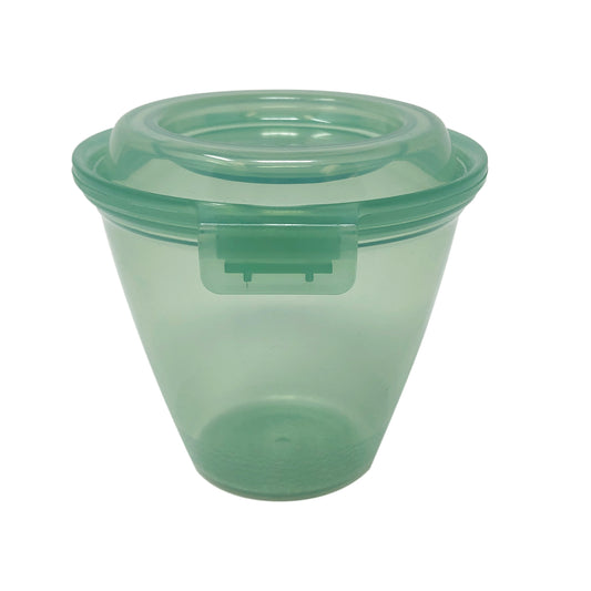 12 oz. Polypropylene, Jade, Reusable Side-Dish/Large Sauce Cup with Hinged Lid, (14 oz. rim-full), 4.25 Top Dia., 3 Tall, G.E.T. Eco-Takeout's (12 Pack)