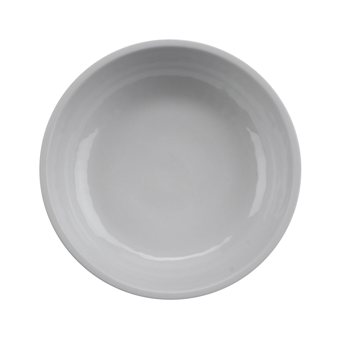 4 oz Shallow Side Melamine Dish/Monkey Dish, (5 oz Rim Full), Glossy White inside/ Gray Matte outside, GET. Roca. (12 Pack)