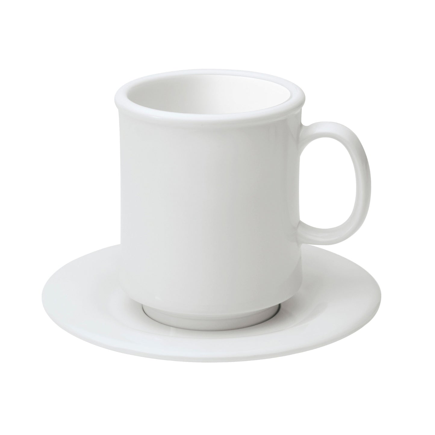 8 oz. Tritan, White, Stacking Mug with Handle, (10 oz. rim-full), 3" Top Dia., (4" Top Dia. with Handle), 3.72" Tall, 3.5" Deep, G.E.T. Cups & Mugs (12 Pack)