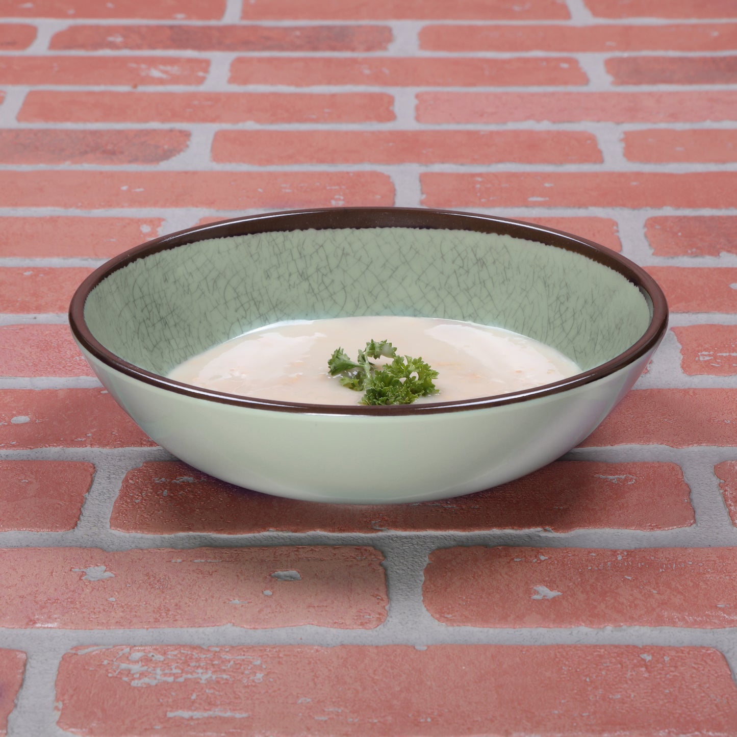 Melamine Round Crackle Bowl - Hemlock