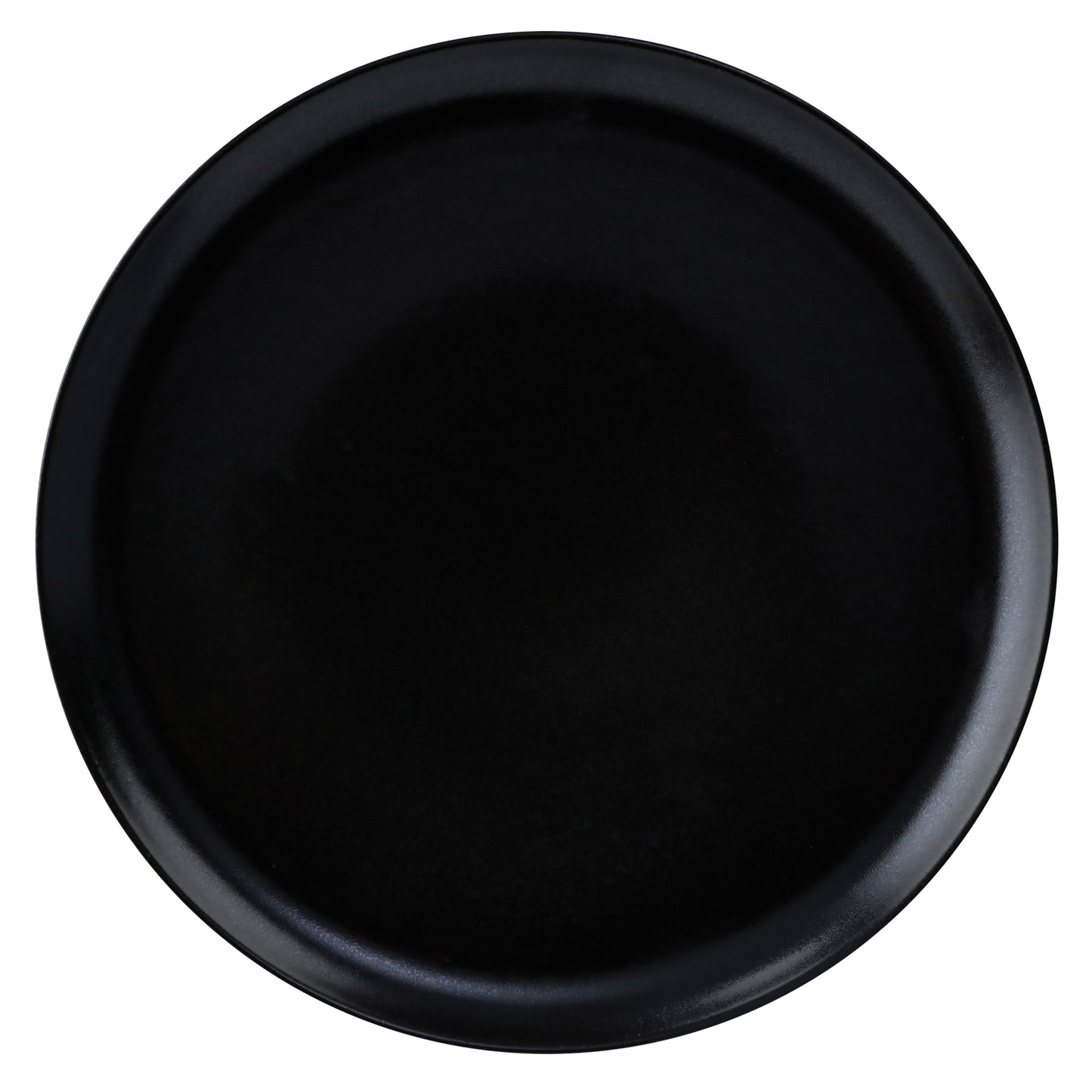 11" Black Reactive Glaze Porcelain Coupe Plate, Corona Cosmos Pluto (12 Pack)
