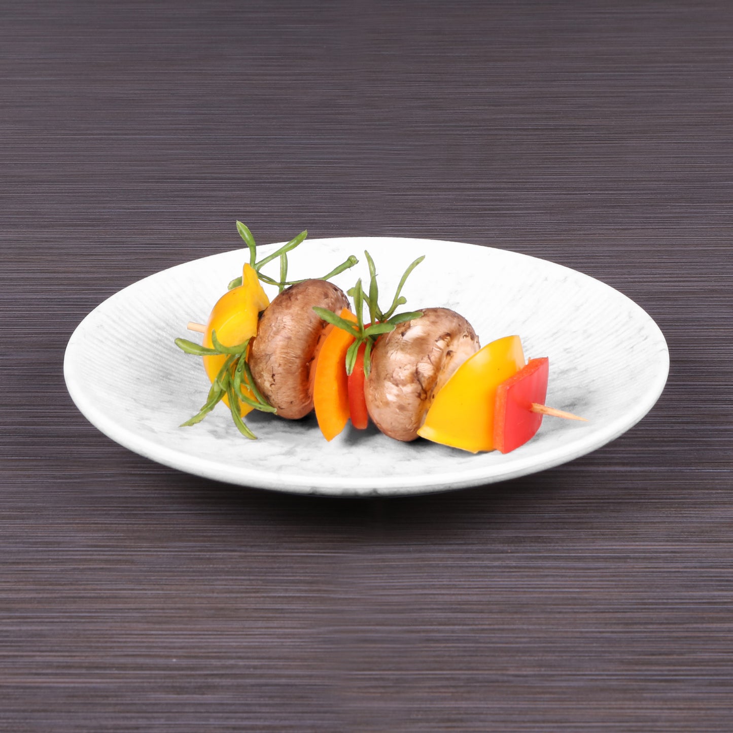 Melamine Round Plate - Gray Marble