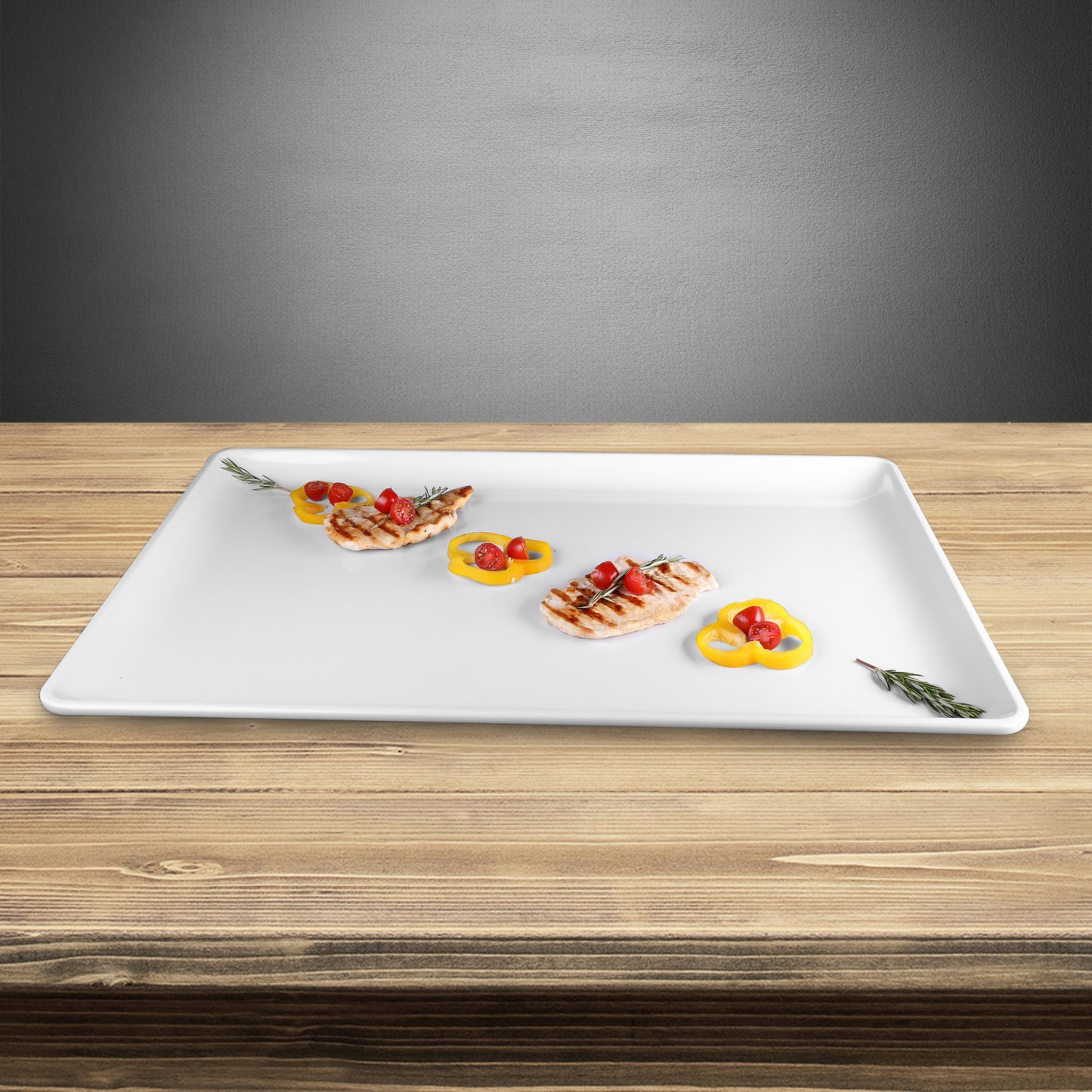 Melamine Rectangular Tray - White