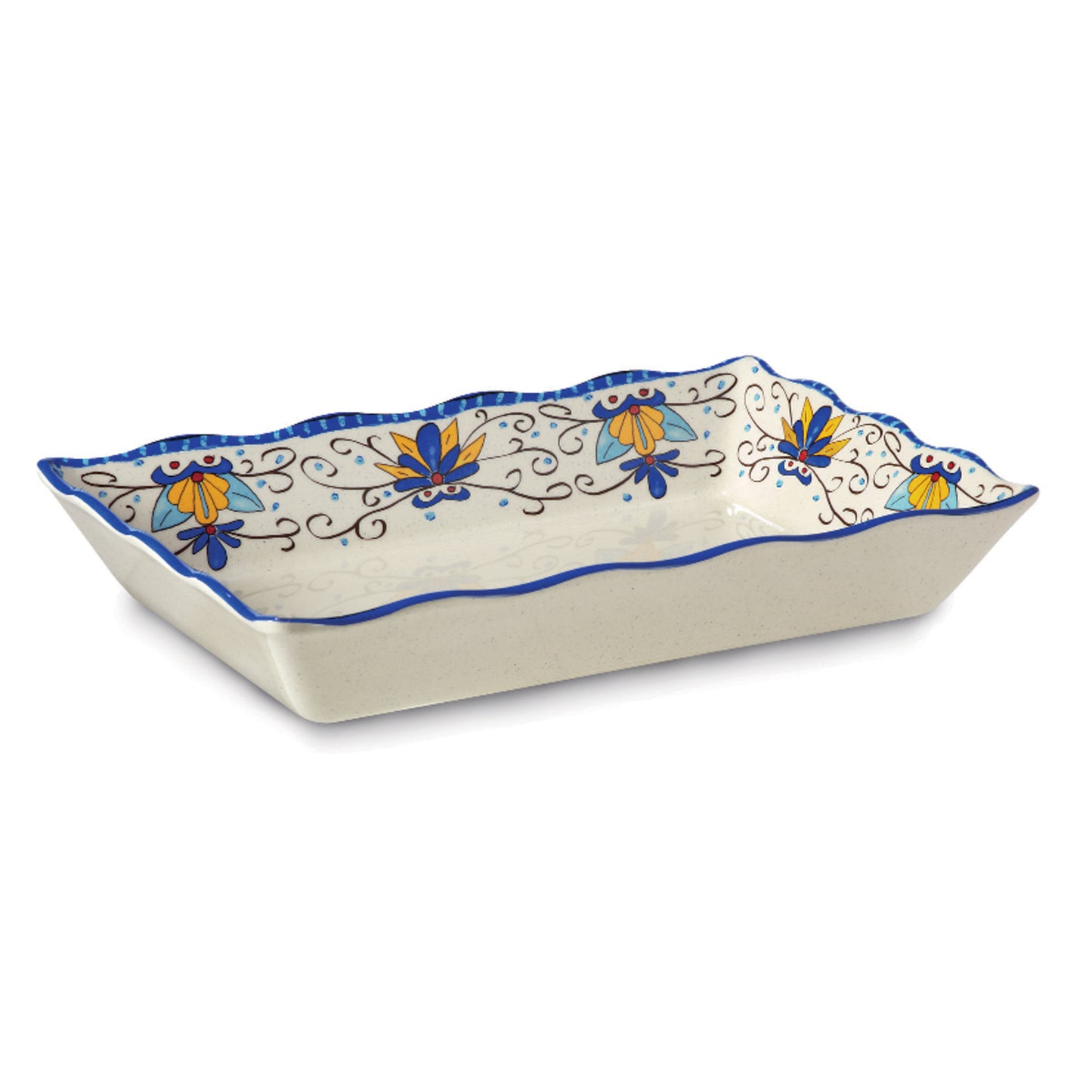 13.75" x 9.5" Melamine Tray with Scallop Edge - Santa Lucia